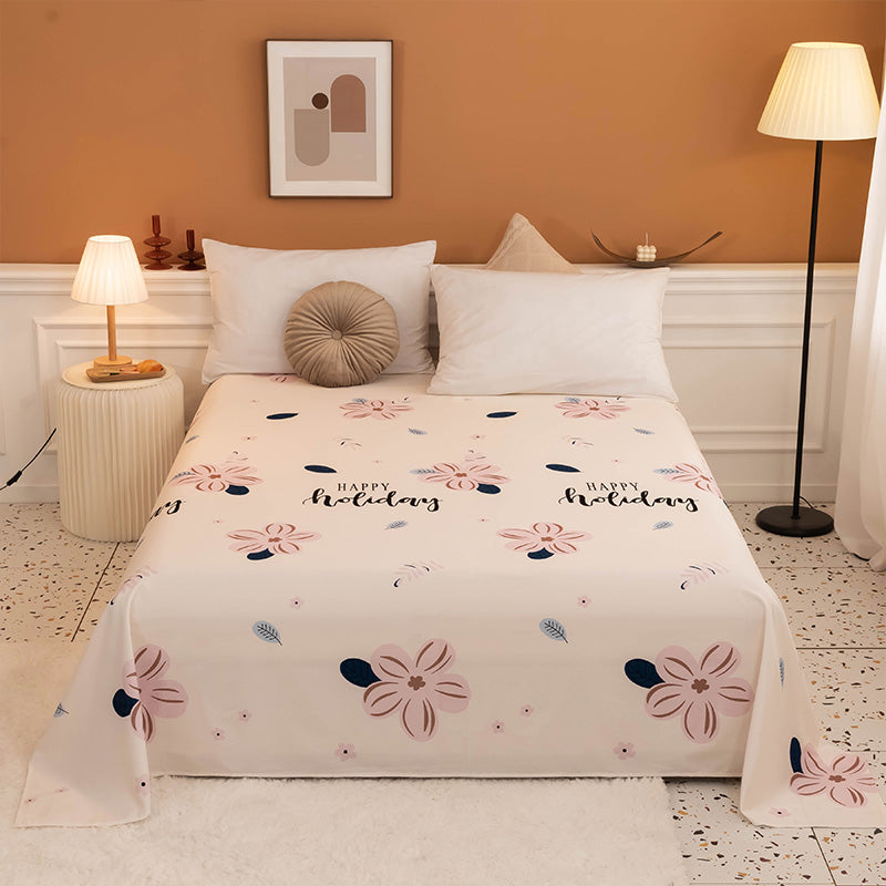 Floral Pattern Bed Sheet Breathable Skin-friendly Bed Sheet Set