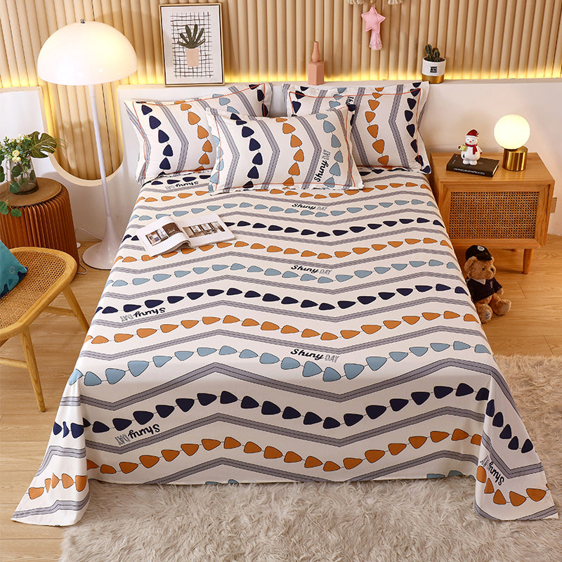 Floral Pattern Bed Sheet Breathable Skin-friendly Bed Sheet Set