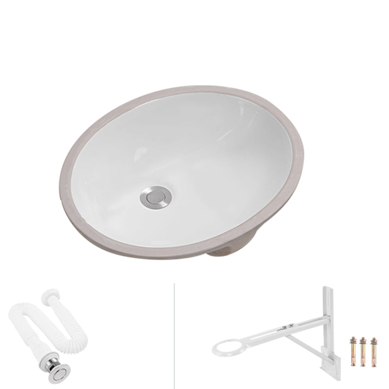 Modern Oval Wash Stand Ceramic Metal Undermount Bathroom Sink