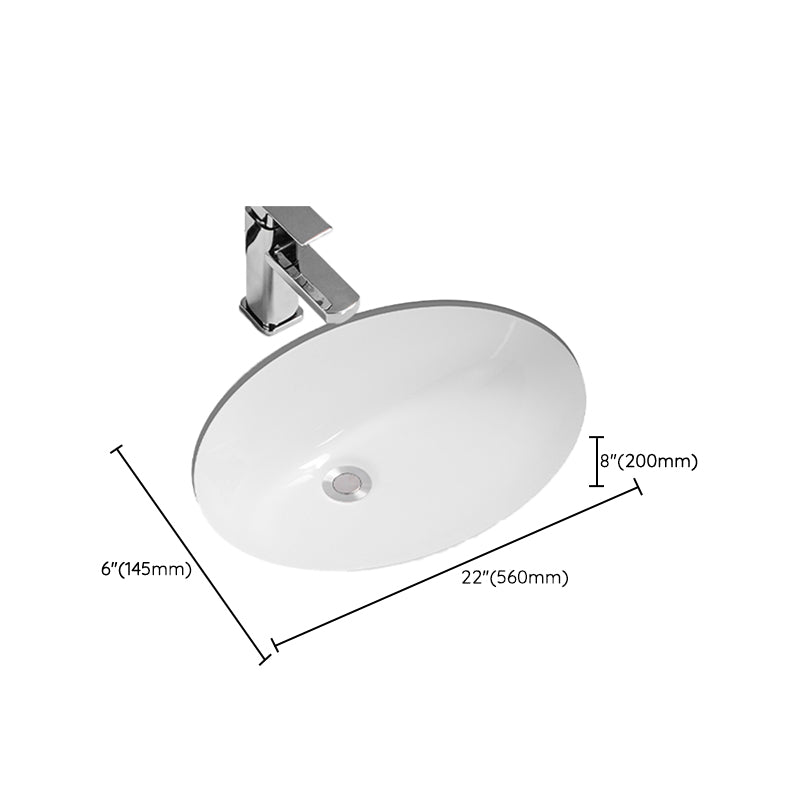 Modern Oval Wash Stand Ceramic Metal Undermount Bathroom Sink