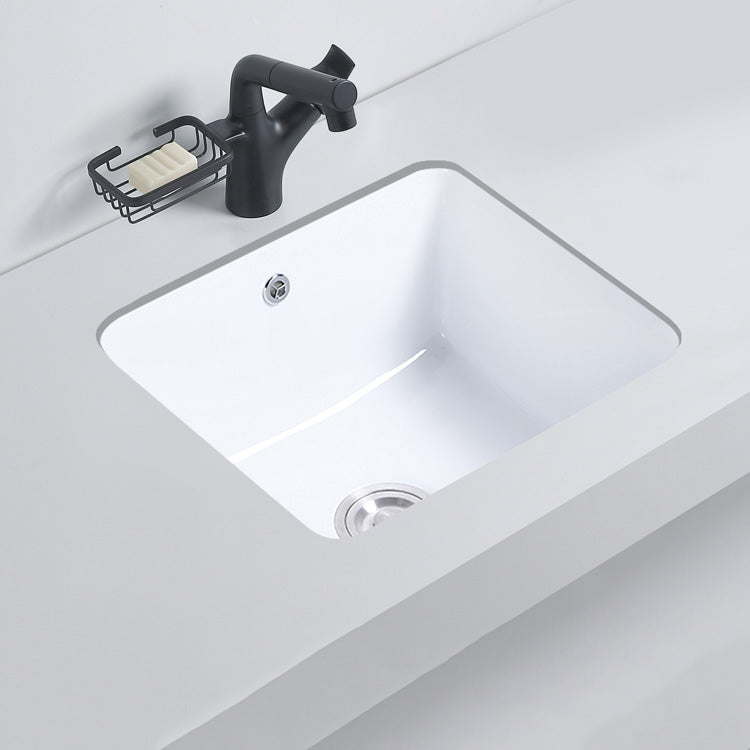 Modern Bathroom Sink Porcelain with Overflow and Drain Assembly Undermount Vanity Sink