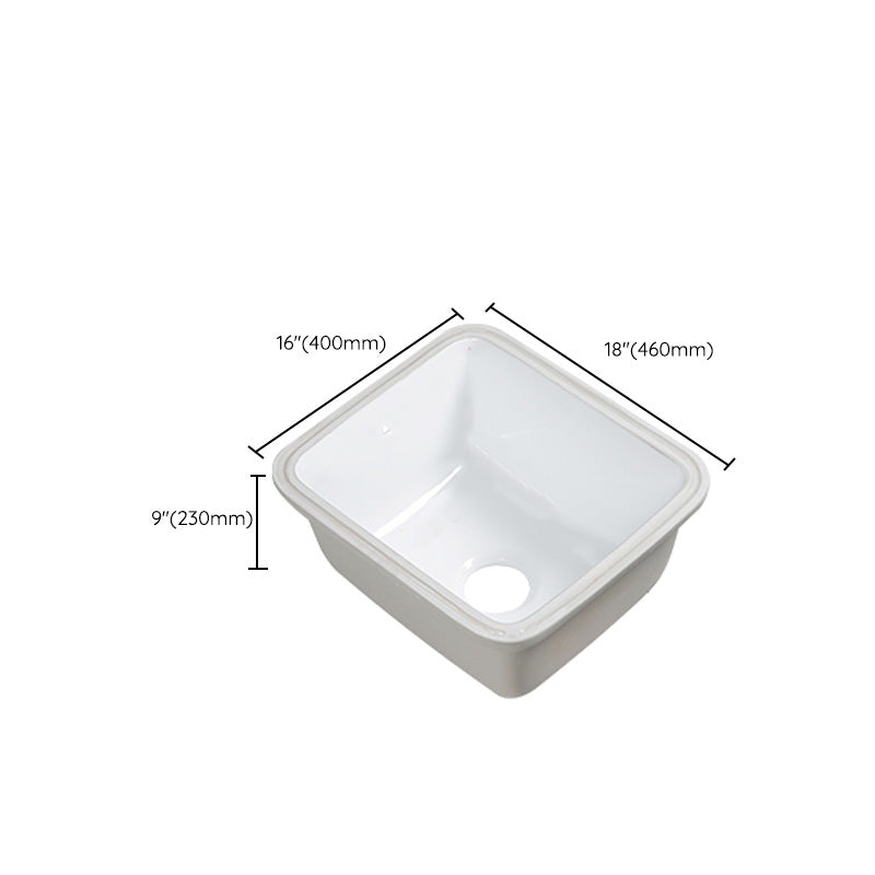 Modern Bathroom Sink Porcelain with Overflow and Drain Assembly Undermount Vanity Sink