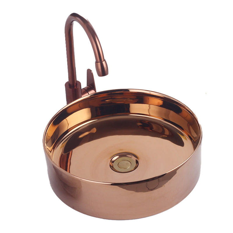 Round Bathroom Sink Contemporary Porcelain Trough Bathroom Sink