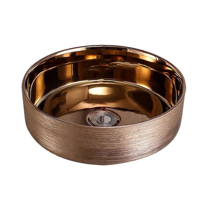 Round Bathroom Sink Contemporary Porcelain Trough Bathroom Sink