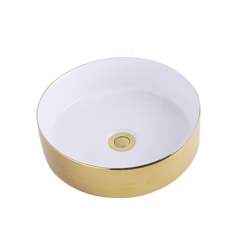 Round Bathroom Sink Contemporary Porcelain Trough Bathroom Sink