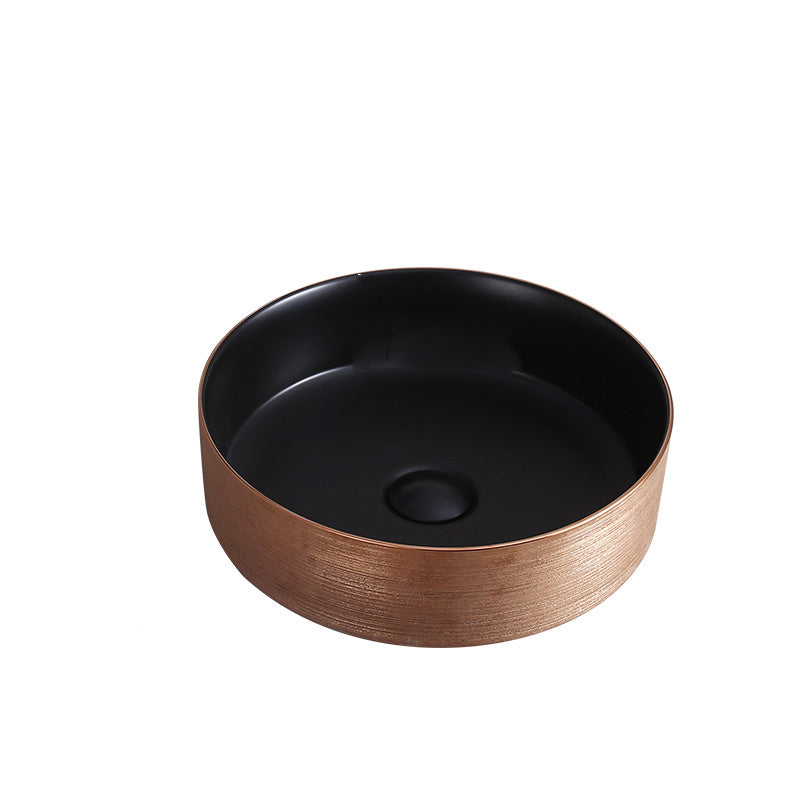 Round Bathroom Sink Contemporary Porcelain Trough Bathroom Sink