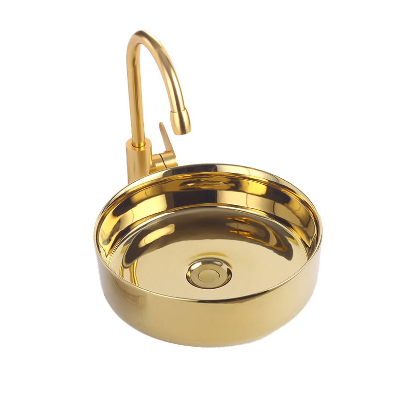 Round Bathroom Sink Contemporary Porcelain Trough Bathroom Sink