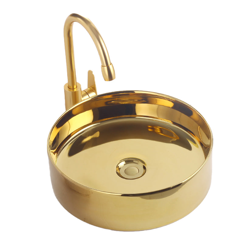 Round Bathroom Sink Contemporary Porcelain Trough Bathroom Sink