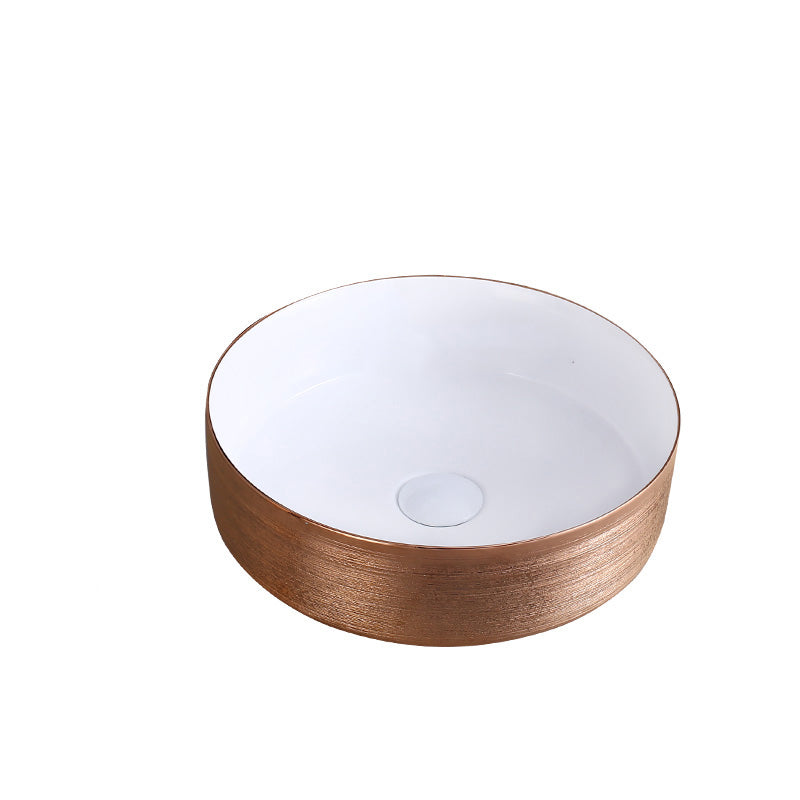 Round Bathroom Sink Contemporary Porcelain Trough Bathroom Sink