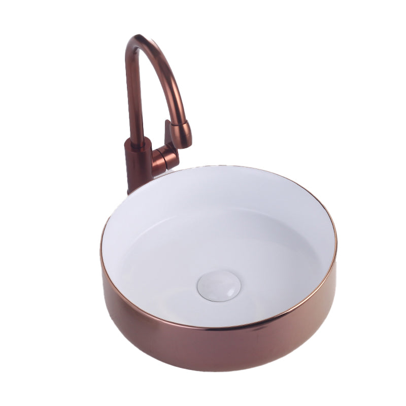Round Bathroom Sink Contemporary Porcelain Trough Bathroom Sink