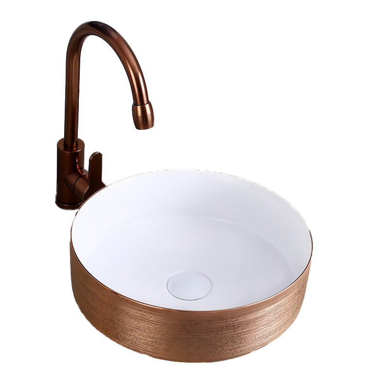 Round Bathroom Sink Contemporary Porcelain Trough Bathroom Sink