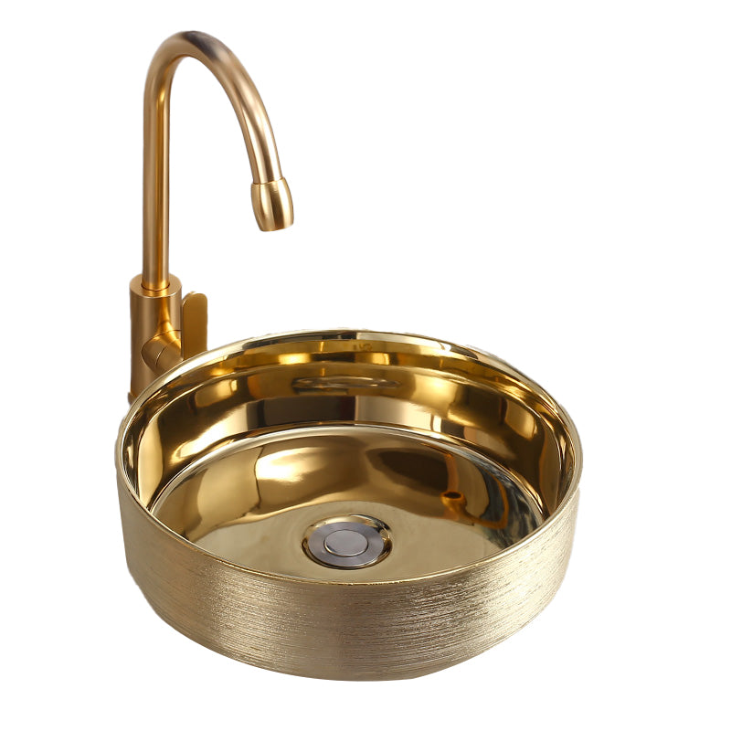 Round Bathroom Sink Contemporary Porcelain Trough Bathroom Sink