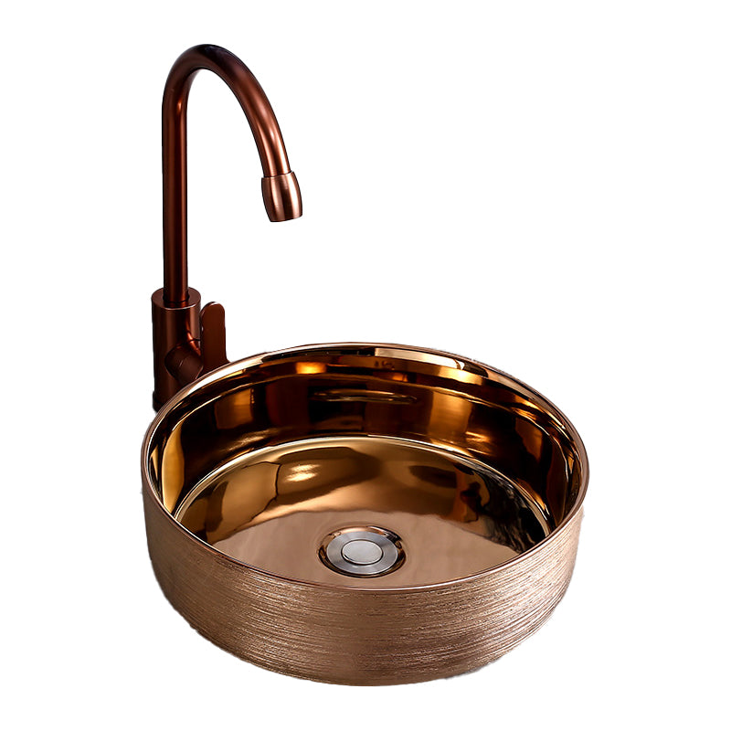 Round Bathroom Sink Contemporary Porcelain Trough Bathroom Sink