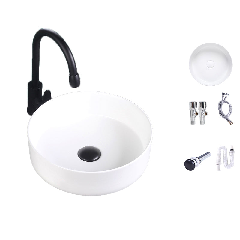 Round Bathroom Sink Contemporary Porcelain Trough Bathroom Sink