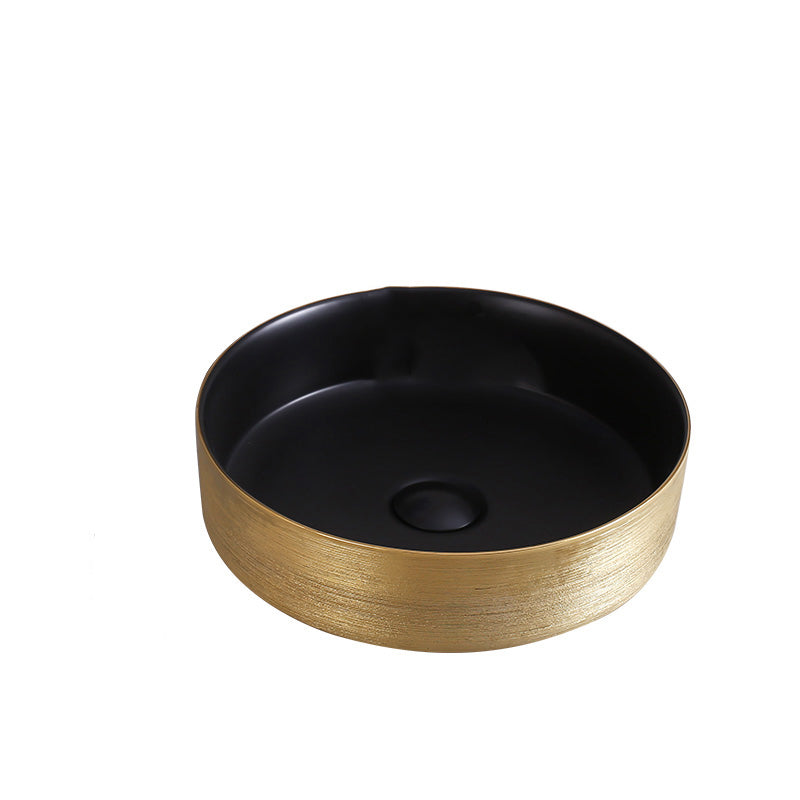 Round Bathroom Sink Contemporary Porcelain Trough Bathroom Sink