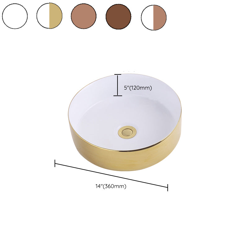 Round Bathroom Sink Contemporary Porcelain Trough Bathroom Sink