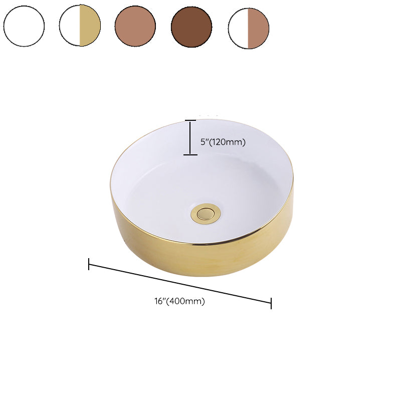 Round Bathroom Sink Contemporary Porcelain Trough Bathroom Sink