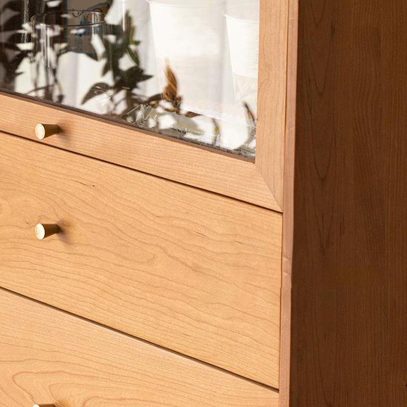 Contemporary Vertical Combo Dresser Solid Wood Storage Dresser for Home