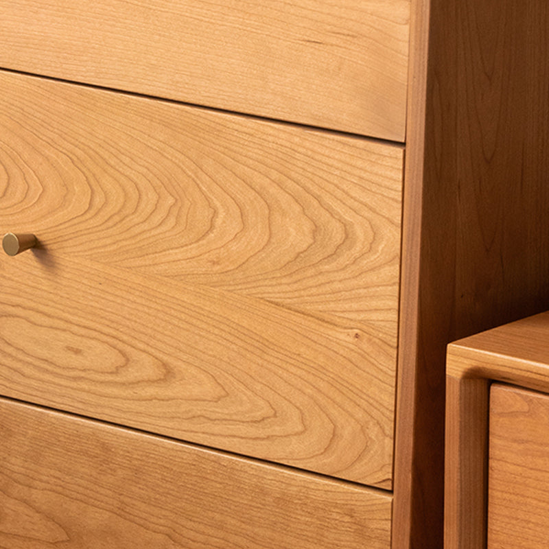 Contemporary Vertical Combo Dresser Solid Wood Storage Dresser for Home