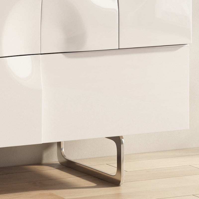 Contemporary Horizontal Double Dresser White/Gray Storage Dresser for Home