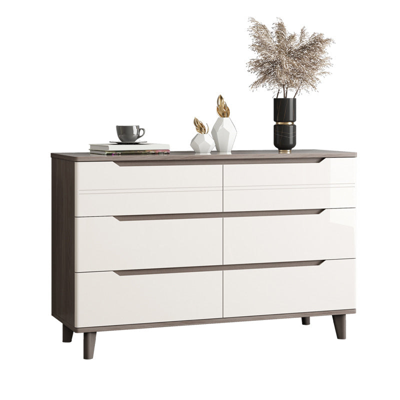 Modern Marble Double Dresser Horizontal Storage Chest for Bedroom