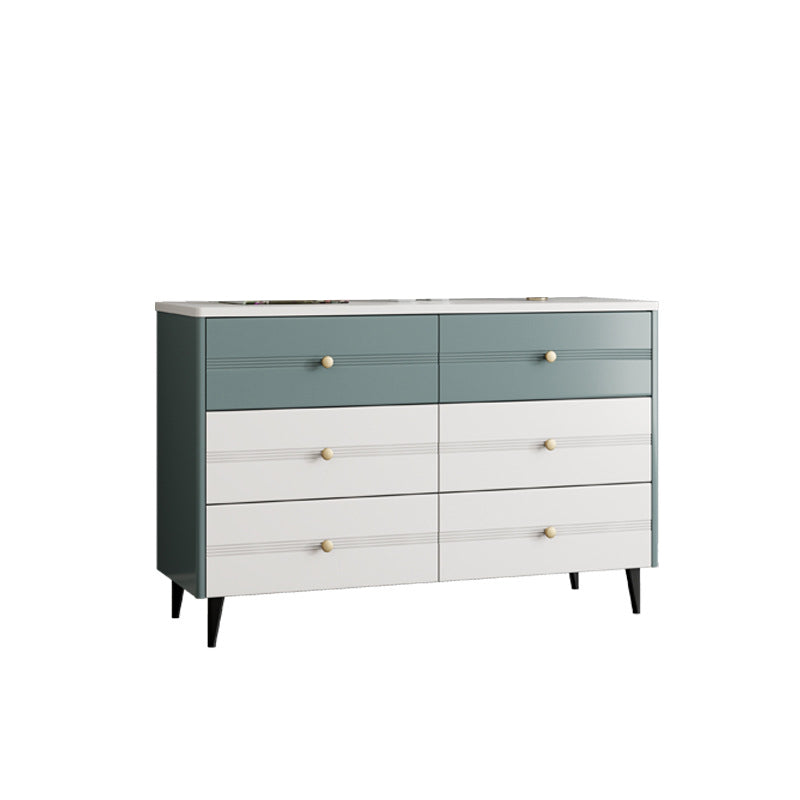 Modern Marble Double Dresser Horizontal Storage Chest for Bedroom