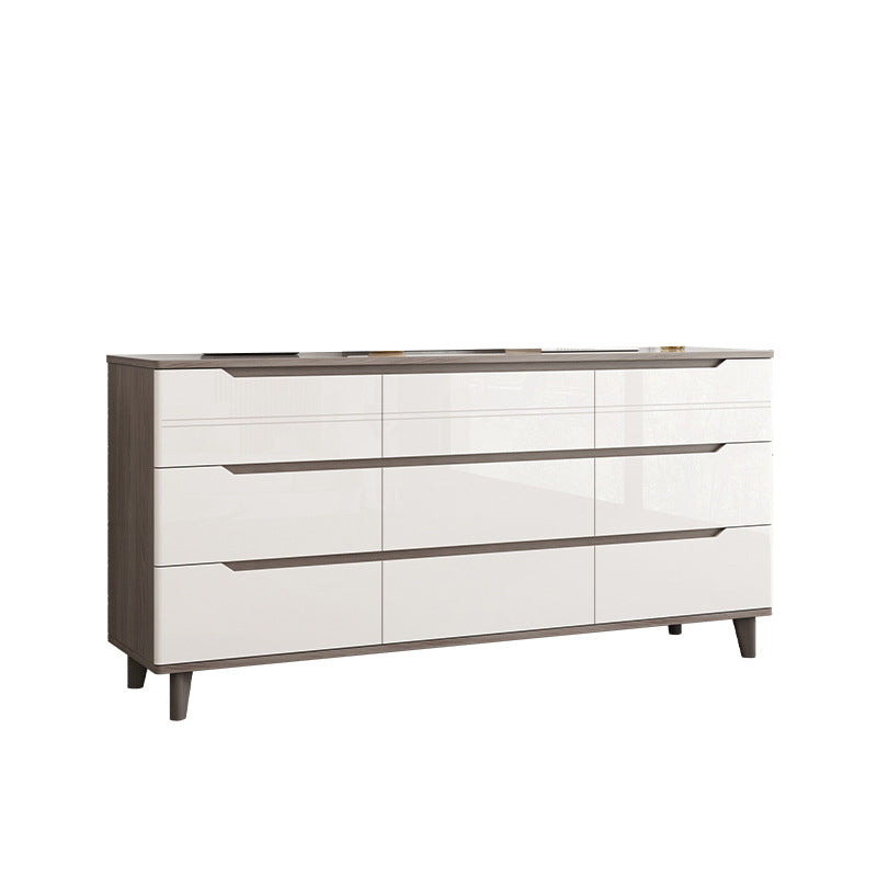 Modern Marble Double Dresser Horizontal Storage Chest for Bedroom
