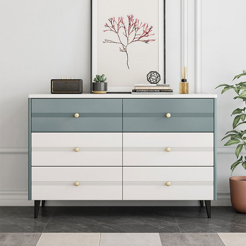 Modern Marble Double Dresser Horizontal Storage Chest for Bedroom