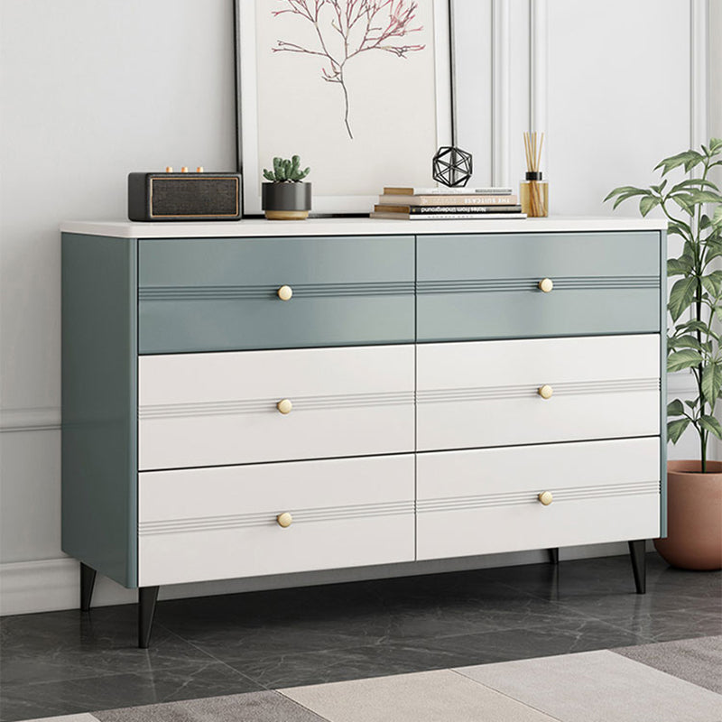 Modern Marble Double Dresser Horizontal Storage Chest for Bedroom