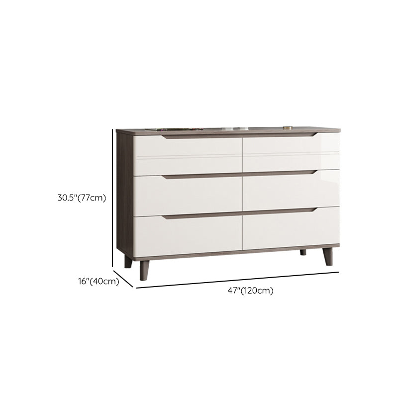 Modern Marble Double Dresser Horizontal Storage Chest for Bedroom