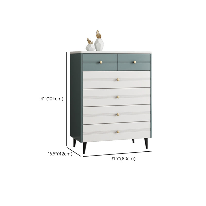 Modern Marble Double Dresser Horizontal Storage Chest for Bedroom