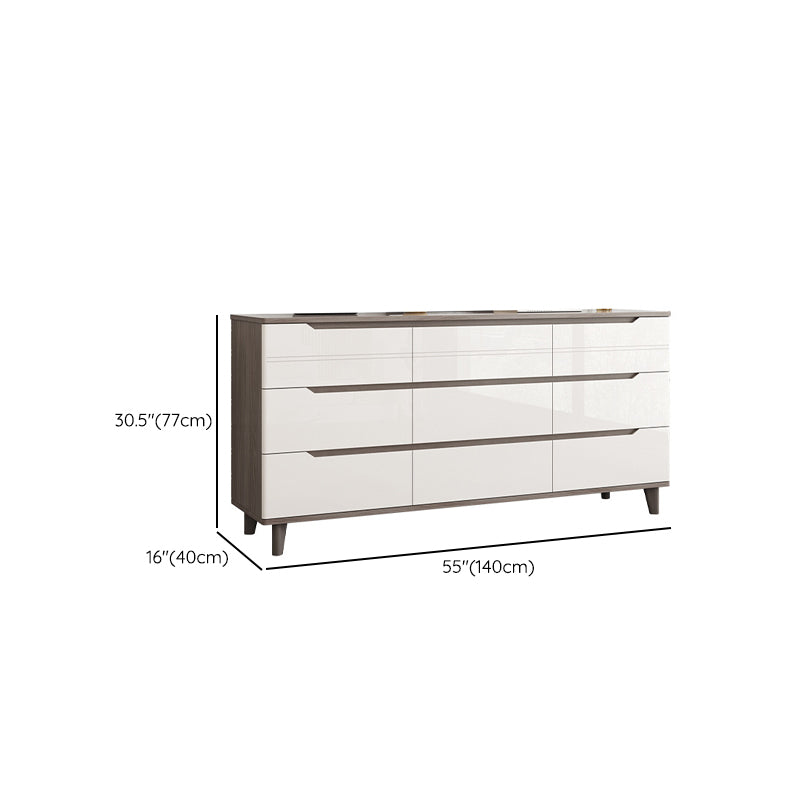 Modern Marble Double Dresser Horizontal Storage Chest for Bedroom