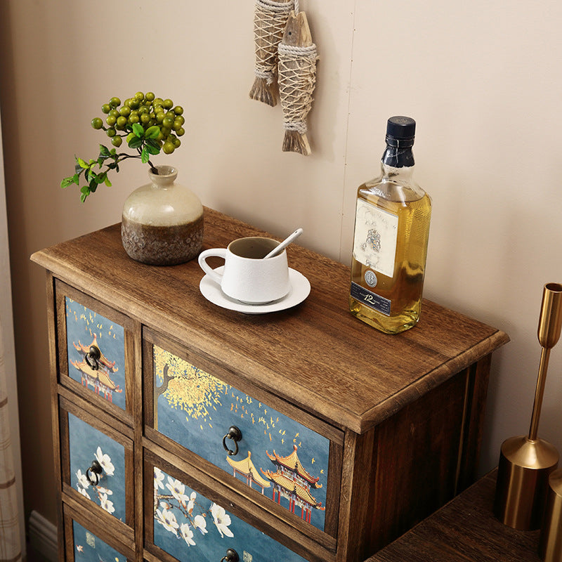 Nautical Combo Dresser Solid Wood Storage Chest Dresser for Bedroom