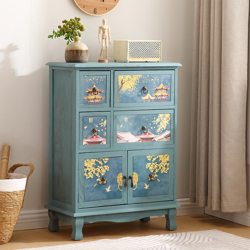Nautical Combo Dresser Solid Wood Storage Chest Dresser for Bedroom