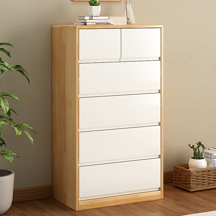 Ultra Modern Lingerie Chest Rubber Wood Storage Chest Dresser for Bedroom