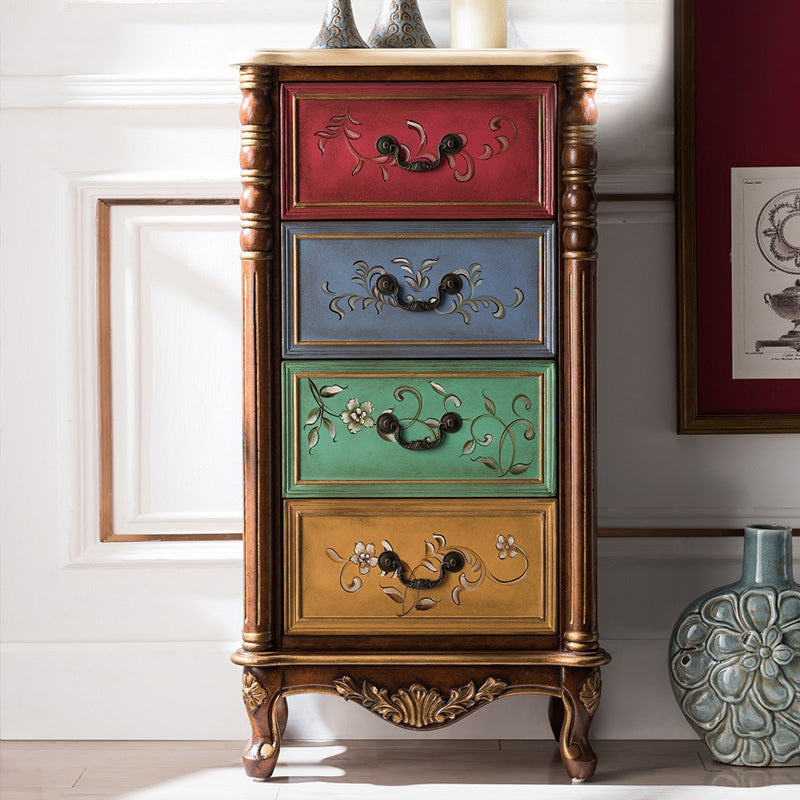 Traditional Storage Chest Solid Wood Dresser with 3/4/5 Drawers , 13.65 Inch Width