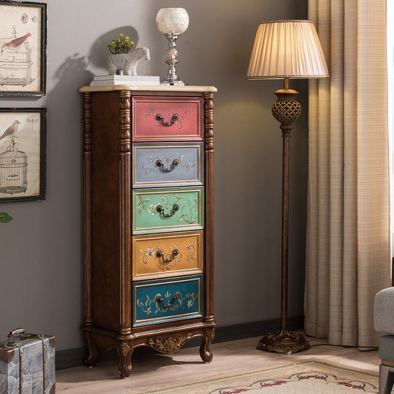 Traditional Storage Chest Solid Wood Dresser with 3/4/5 Drawers , 13.65 Inch Width