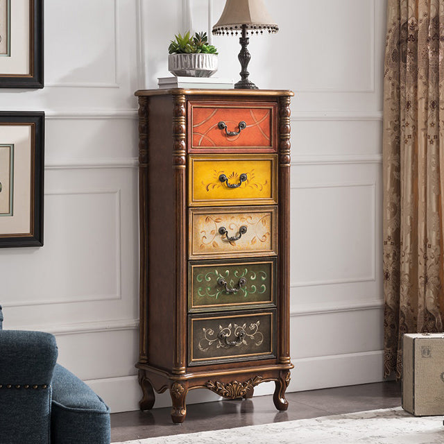 Traditional Storage Chest Solid Wood Dresser with 3/4/5 Drawers , 13.65 Inch Width