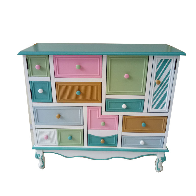 9 Drawers Chest Wooden Horizontal Traditional Dresser without Mirror