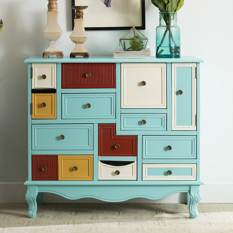 9 Drawers Chest Wooden Horizontal Traditional Dresser without Mirror