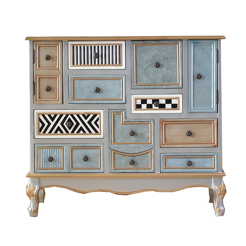 9 Drawers Chest Wooden Horizontal Traditional Dresser without Mirror
