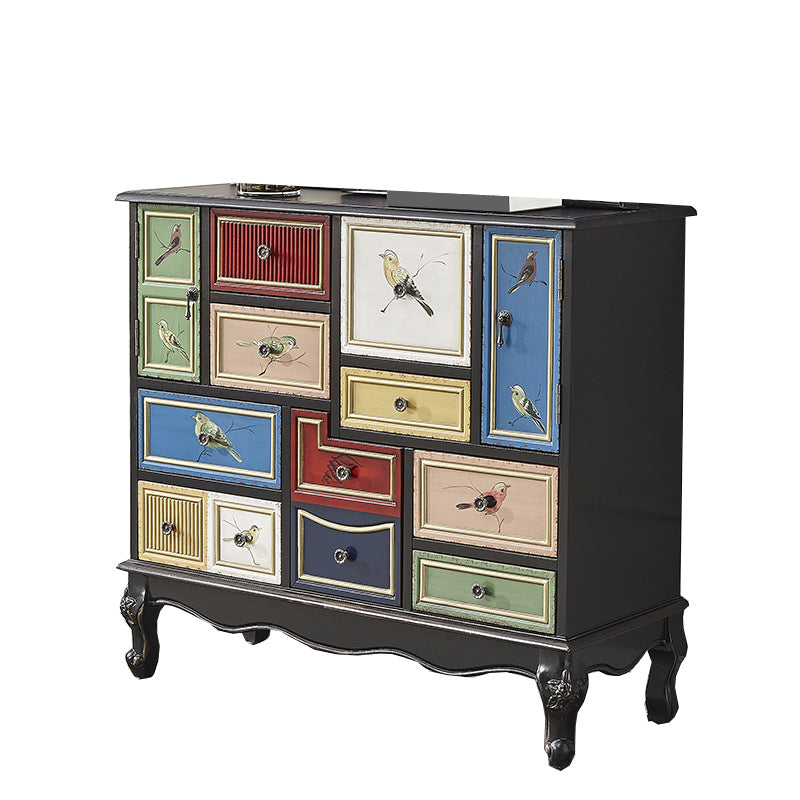 9 Drawers Chest Wooden Horizontal Traditional Dresser without Mirror