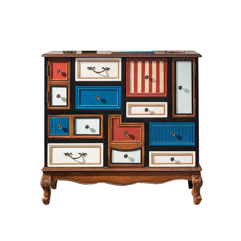 9 Drawers Chest Wooden Horizontal Traditional Dresser without Mirror