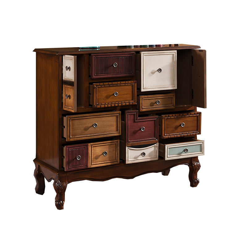 9 Drawers Chest Wooden Horizontal Traditional Dresser without Mirror