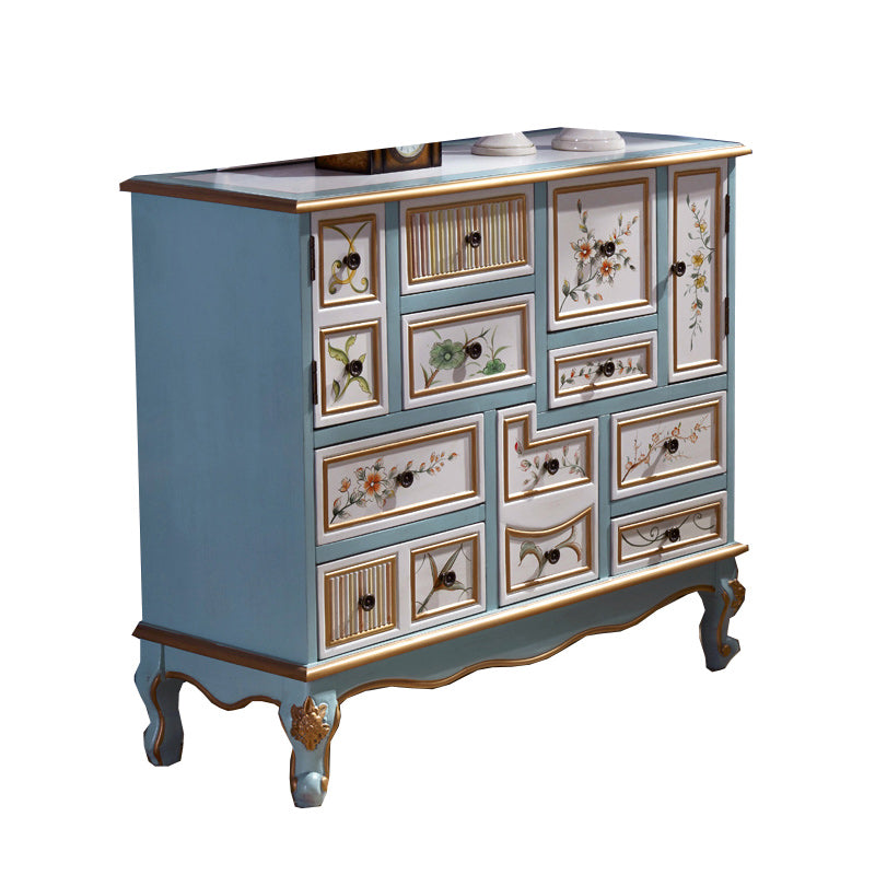 9 Drawers Chest Wooden Horizontal Traditional Dresser without Mirror