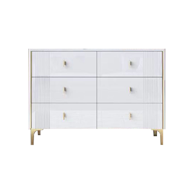 Classic Glam Double Dresser Stone Horizontal Storage Chest with Drawers for Bedroom