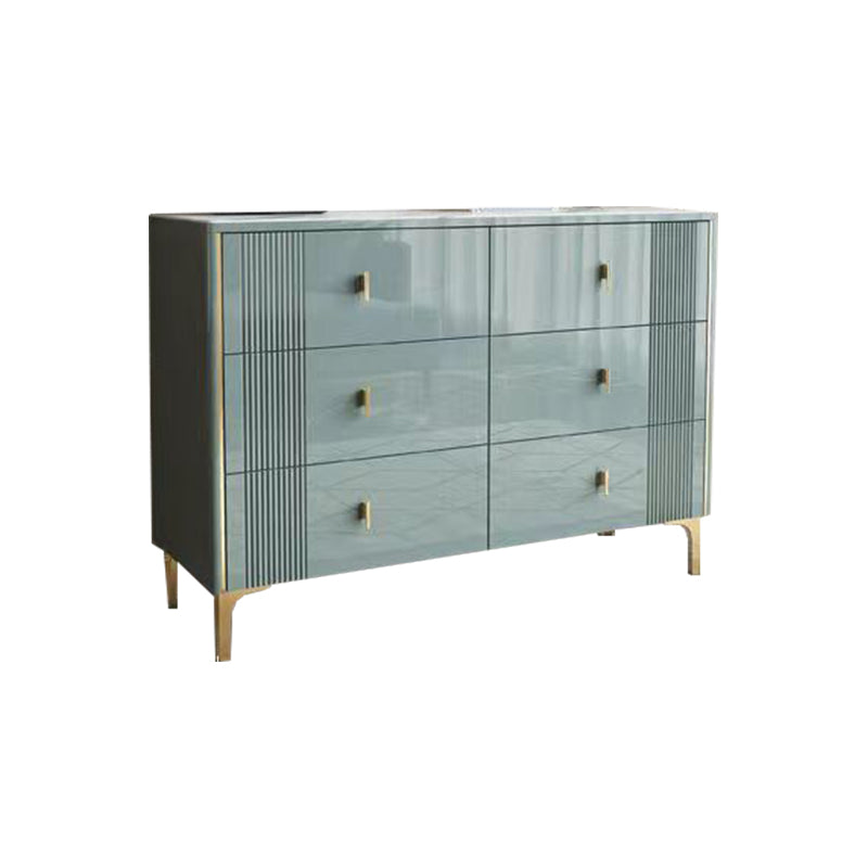 Classic Glam Double Dresser Stone Horizontal Storage Chest with Drawers for Bedroom