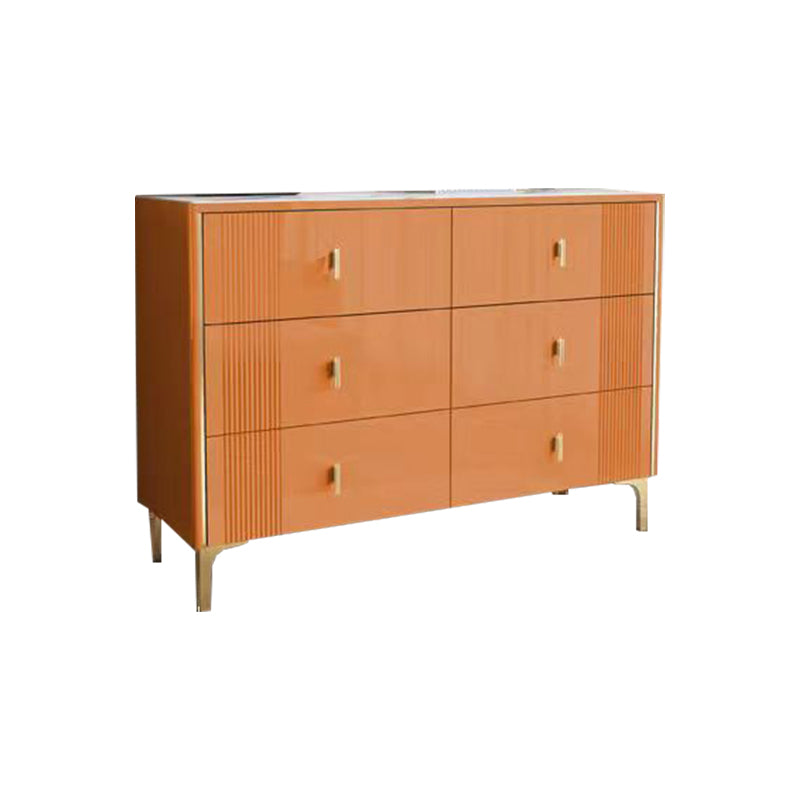 Classic Glam Double Dresser Stone Horizontal Storage Chest with Drawers for Bedroom