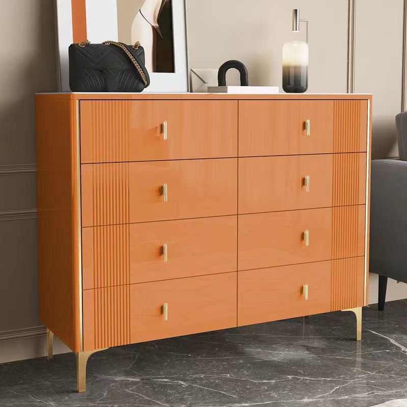 Classic Glam Double Dresser Stone Horizontal Storage Chest with Drawers for Bedroom