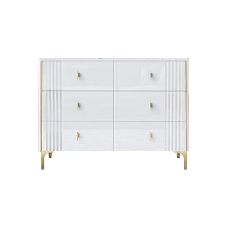 Classic Glam Double Dresser Stone Horizontal Storage Chest with Drawers for Bedroom